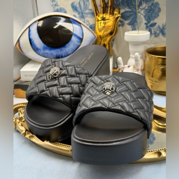 🆕 KURT GEIGER LONDON 🧿 NWOB Meena Eagle Platform Slides Sz EU 40 US 9 - Picture 8 of 15